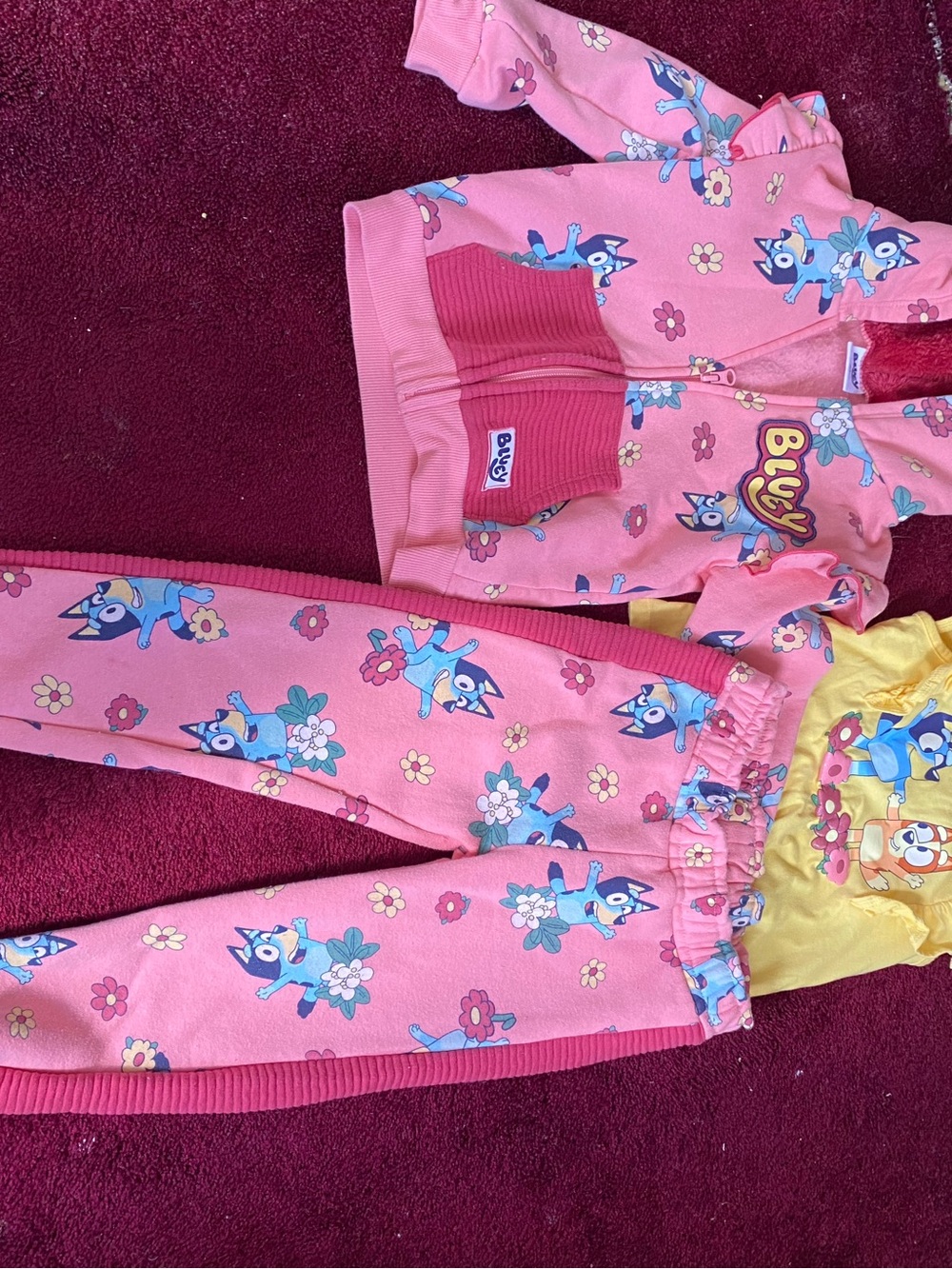 Pink Bluey Girls' Matching Hoodie & Joggers Set